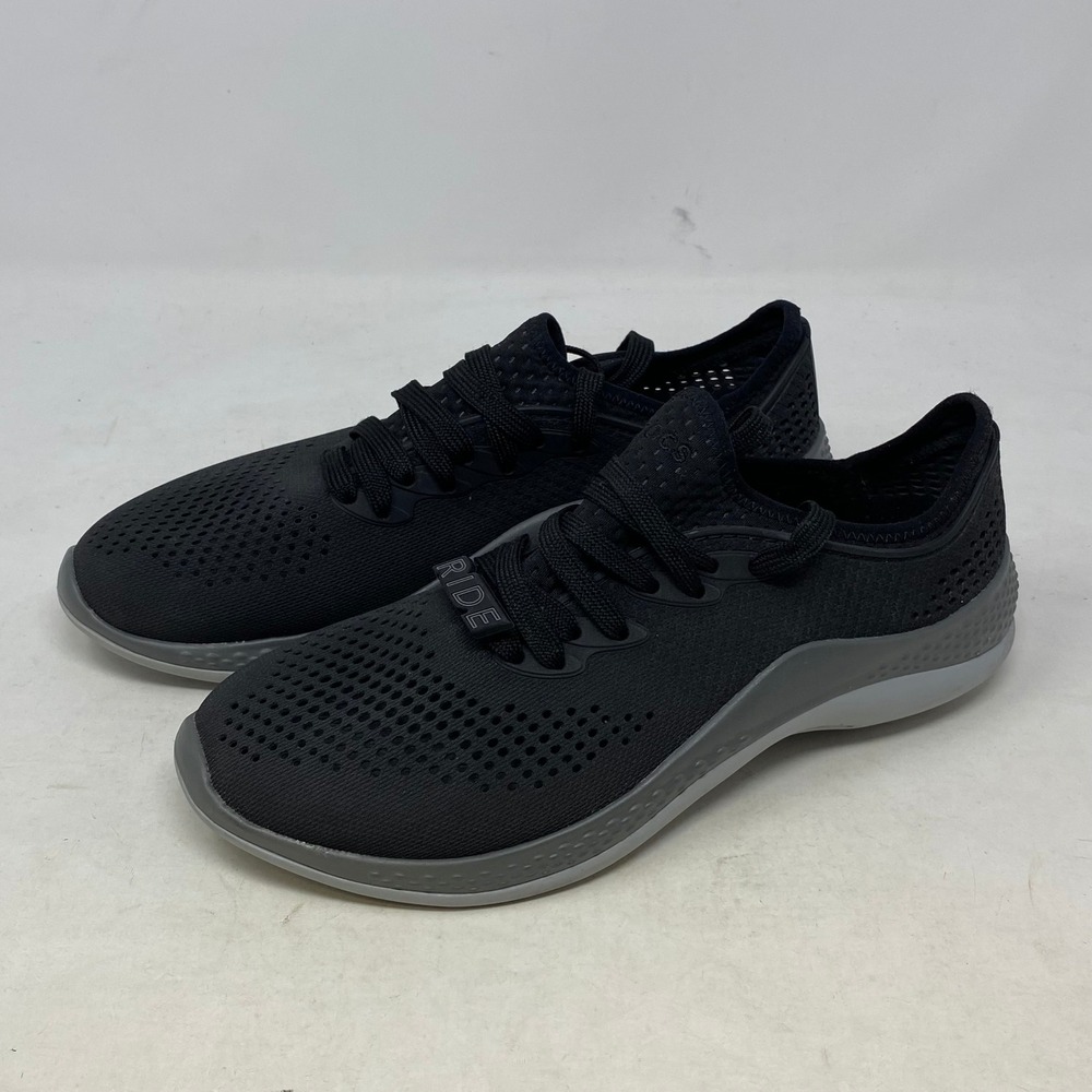 Crocs LiteRide 360 Pacer Womens 9 Black Grey Sneakers 206705 Lace Up Shoes